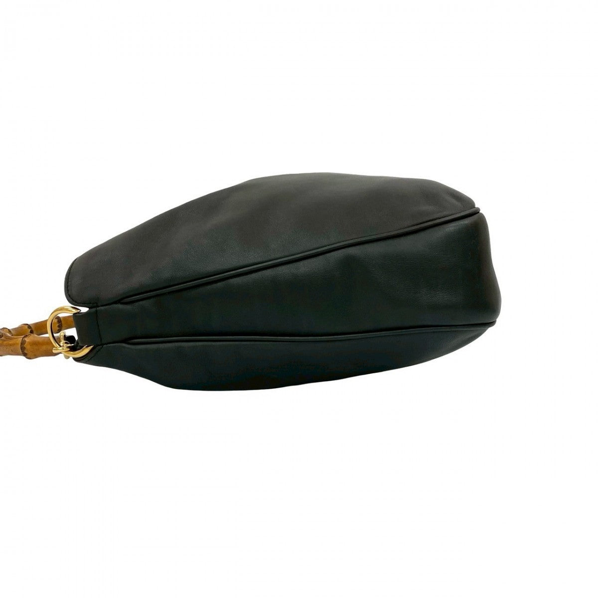 GUCCI Shoulder Bag leather black Bamboo