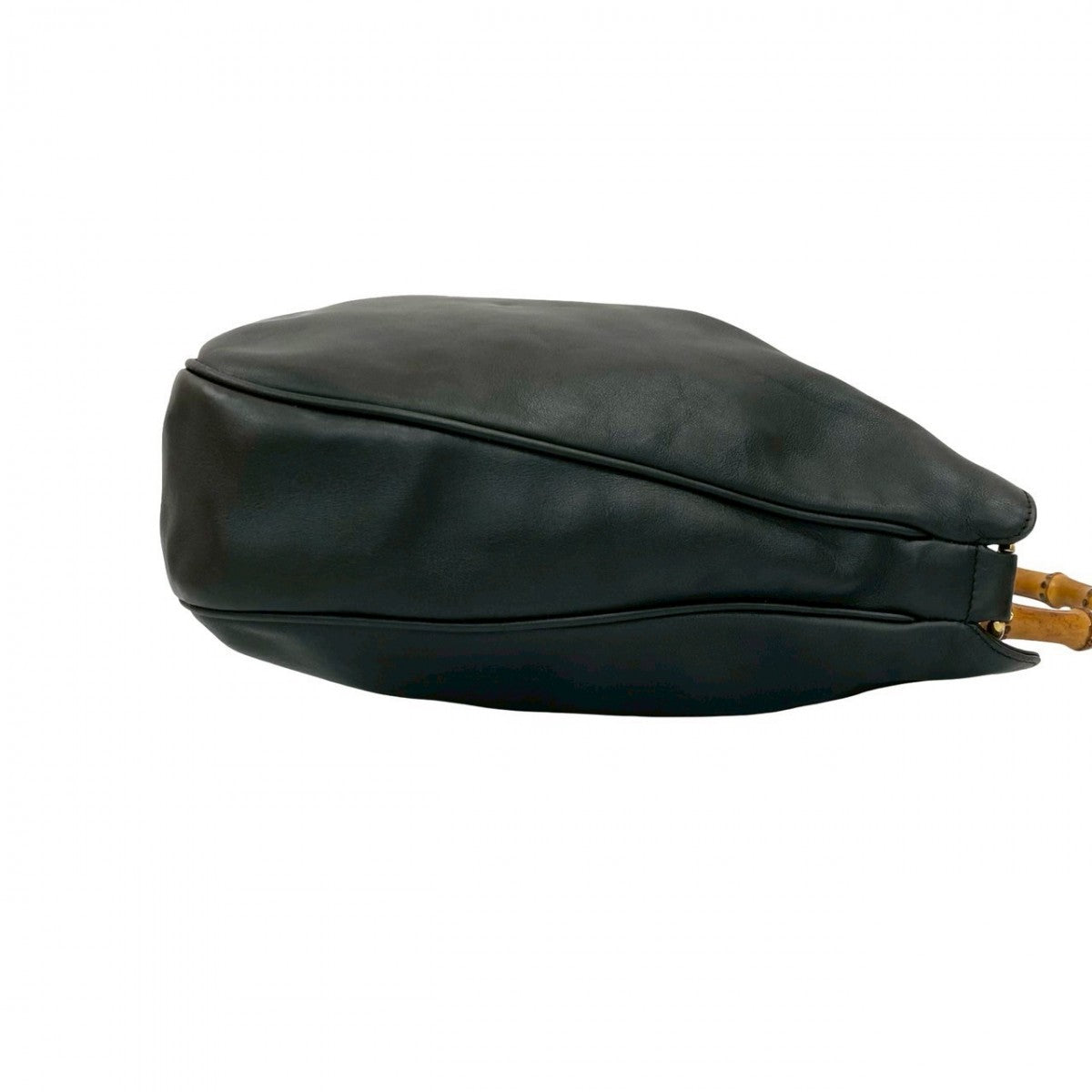 GUCCI Shoulder Bag leather black Bamboo