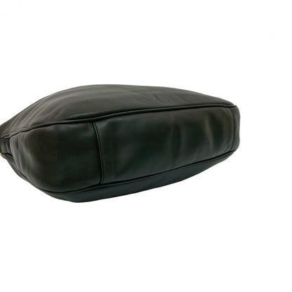 GUCCI Shoulder Bag leather black Bamboo