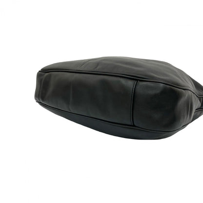 GUCCI Shoulder Bag leather black Bamboo