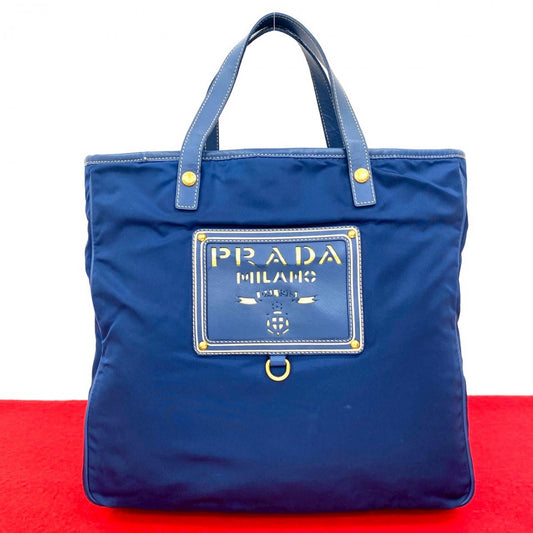 PRADA Handbag Nylon blue