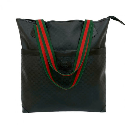GUCCI Tote Bag leather black Sherry line