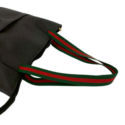 GUCCI Tote Bag leather black Sherry line
