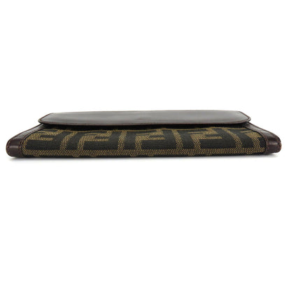 FENDI Long Wallet Purse canvas Brown Zucca