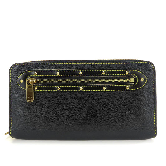 LOUIS VUITTON Long Wallet Purse M93029 leather black Suhari Zippy wallet