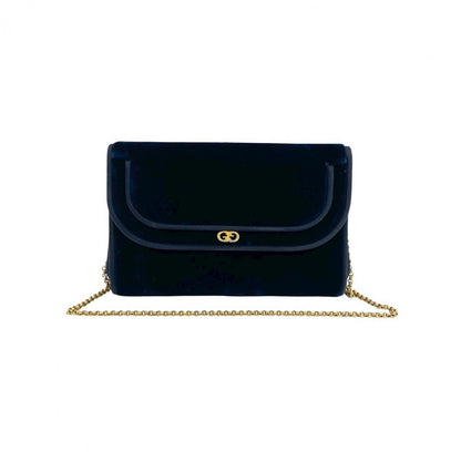 GUCCI Shoulder Bag Velor Navy