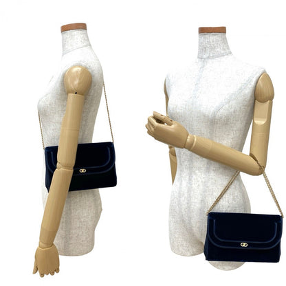 GUCCI Shoulder Bag Velor Navy