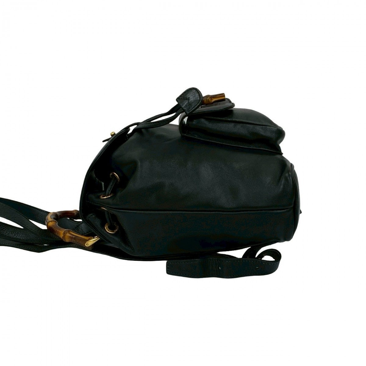 GUCCI Backpack leather black Bamboo