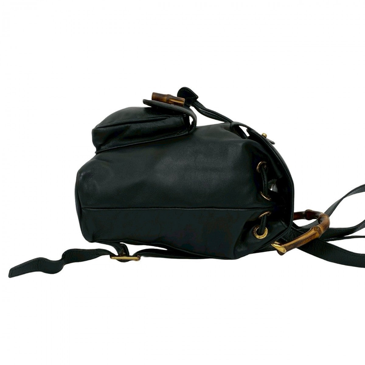 GUCCI Backpack leather black Bamboo