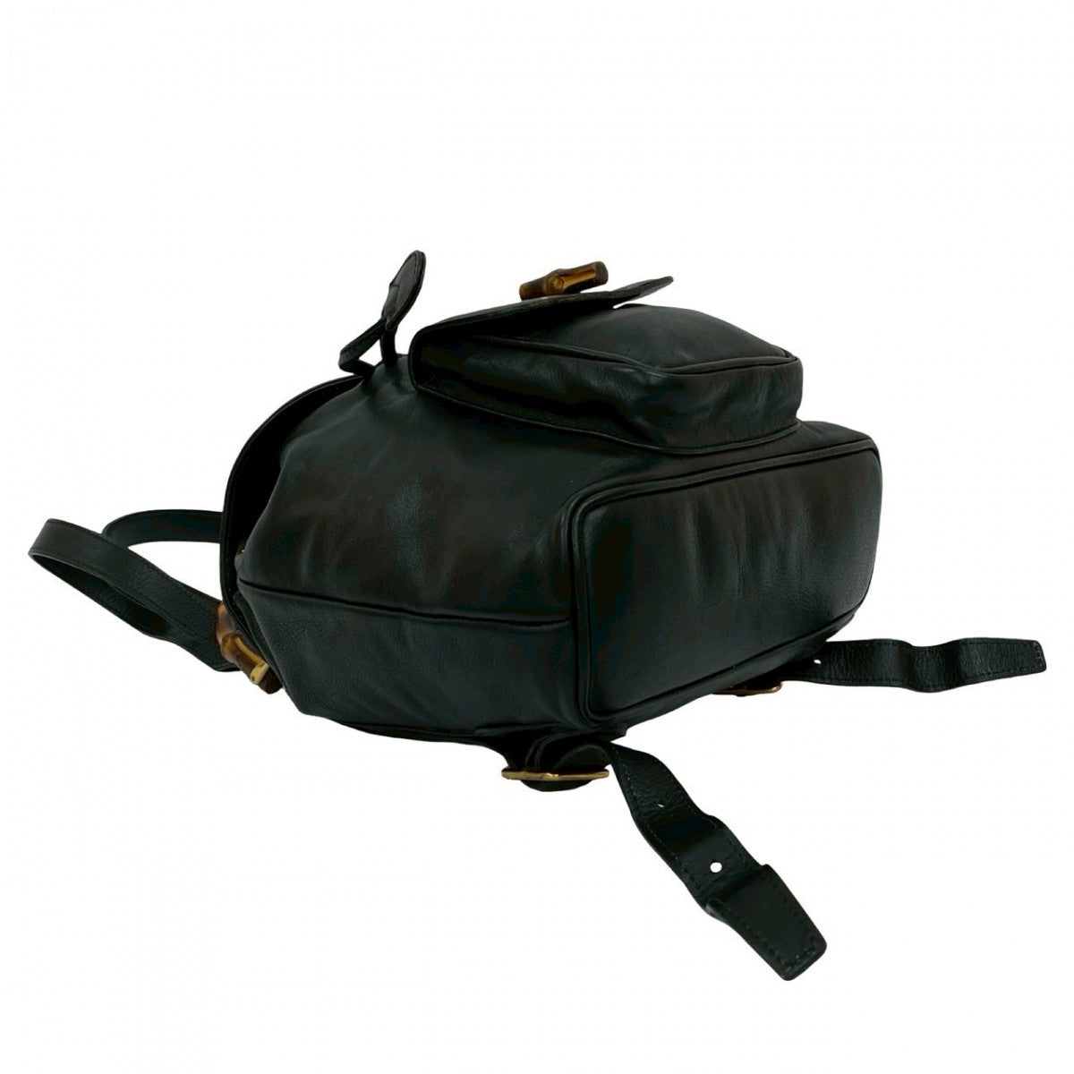 GUCCI Backpack leather black Bamboo