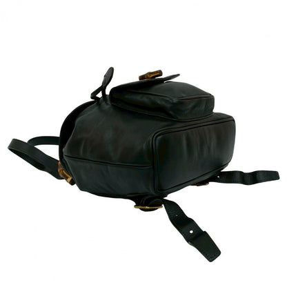 GUCCI Backpack leather black Bamboo