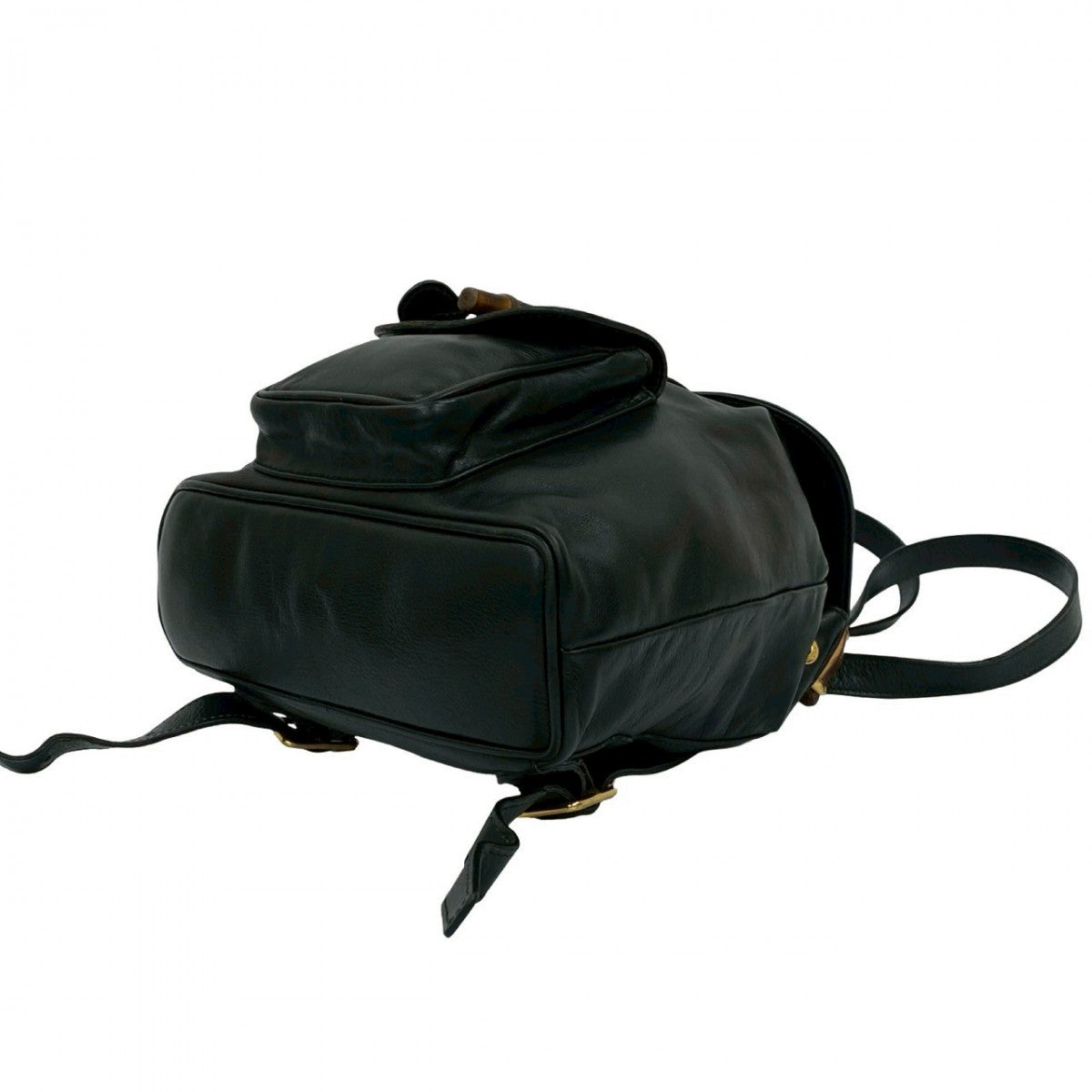 GUCCI Backpack leather black Bamboo