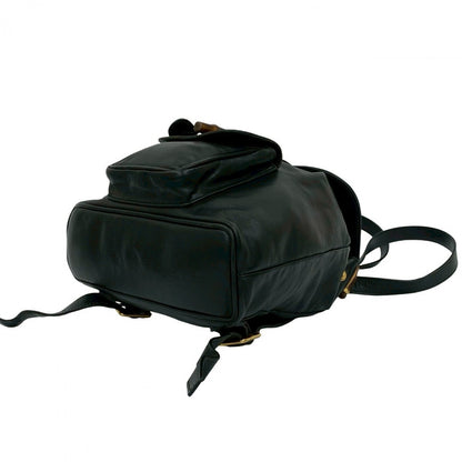 GUCCI Backpack leather black Bamboo