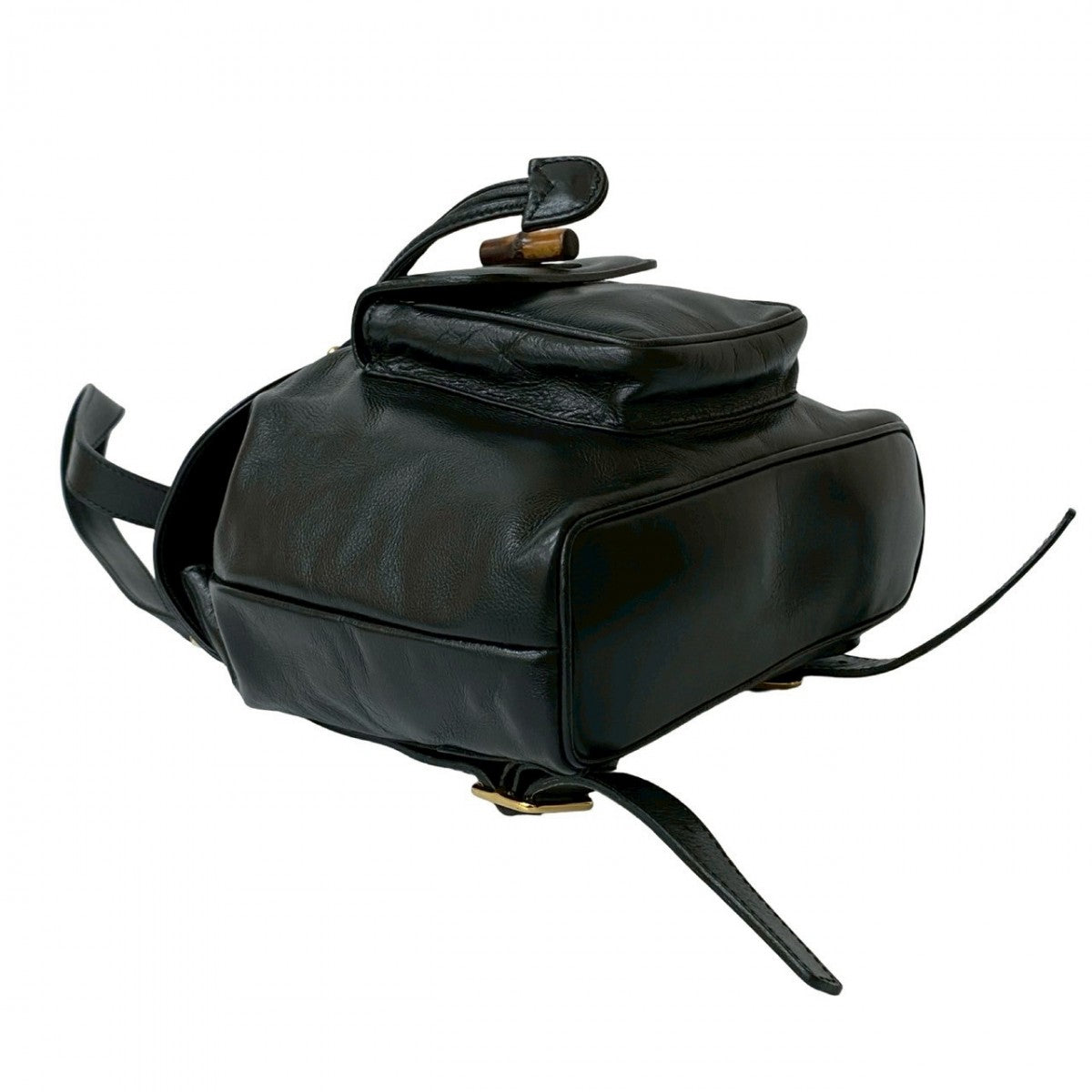 GUCCI Backpack leather black Bamboo