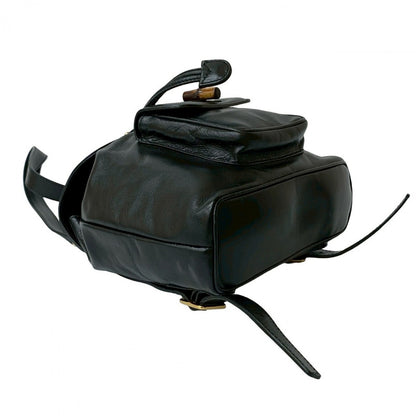 GUCCI Backpack leather black Bamboo