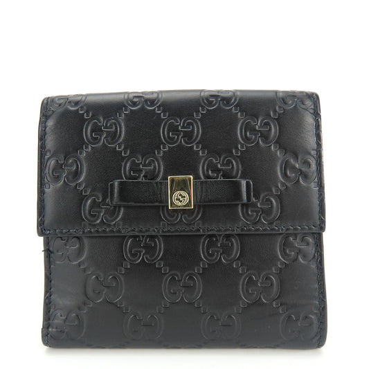 GUCCI Bifold Wallet 406925 Sima leather black