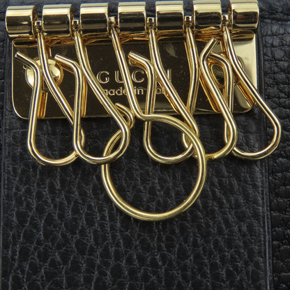 GUCCI Key case Key holder  456118 leather black GG Marmont