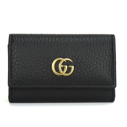 GUCCI Key case Key holder  456118 leather black GG Marmont