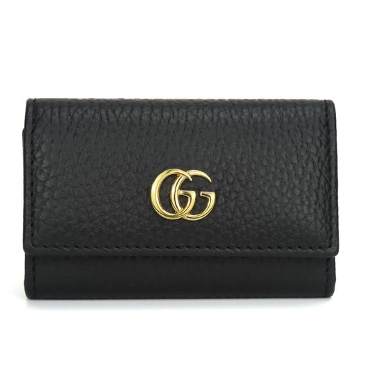 GUCCI Key case Key holder  456118 leather black GG Marmont