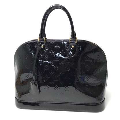 LOUIS VUITTON Handbag M93595 Canvas / patent leather Dark purple type Monogram Vernis Alma GM Women Used Authentic