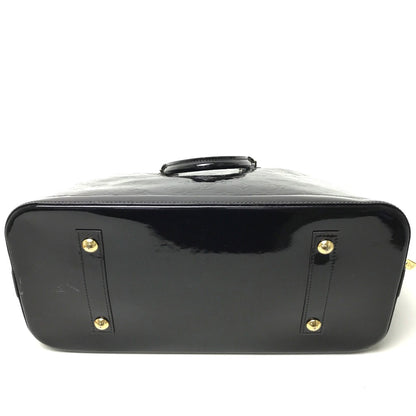 LOUIS VUITTON Handbag M93595 Canvas / patent leather Dark purple type Monogram Vernis Alma GM Women Used Authentic