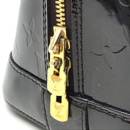 LOUIS VUITTON Handbag M93595 Canvas / patent leather Dark purple type Monogram Vernis Alma GM Women Used Authentic