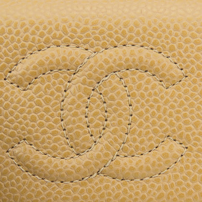 CHANEL Key case Key holder  Caviar skin beige