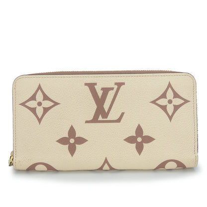 LOUIS VUITTON Long Wallet Purse M80116 Monogram Ann Platt Cream/Bois Rose Zippy wallet