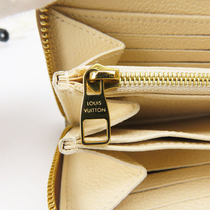 LOUIS VUITTON Long Wallet Purse M80116 Monogram Ann Platt Cream/Bois Rose Zippy wallet