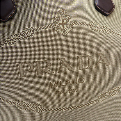 PRADA Tote Bag canvas beige