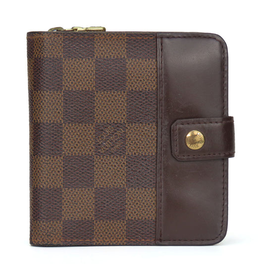 LOUIS VUITTON Bifold Wallet N61668 Damier Brown Compact zip