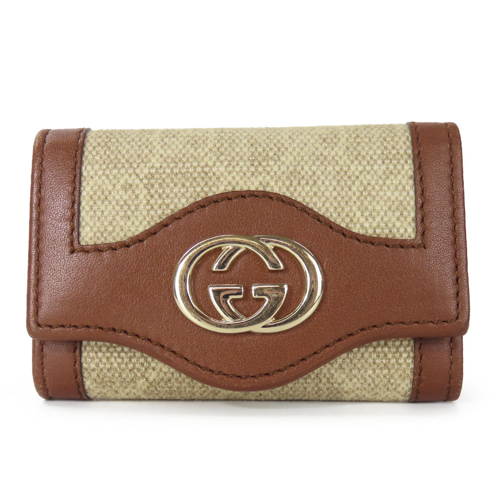 GUCCI Key case Key holder  282432 GG canvas beige Interlocking