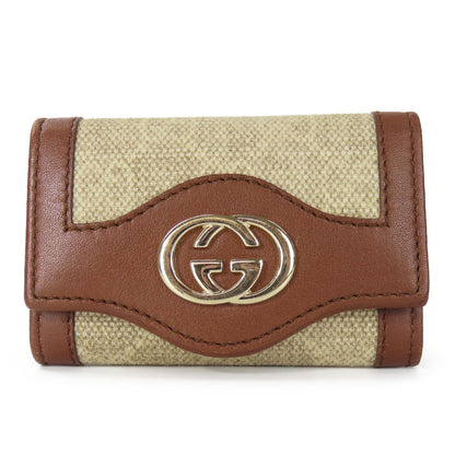 GUCCI Key case Key holder  282432 GG canvas beige Interlocking