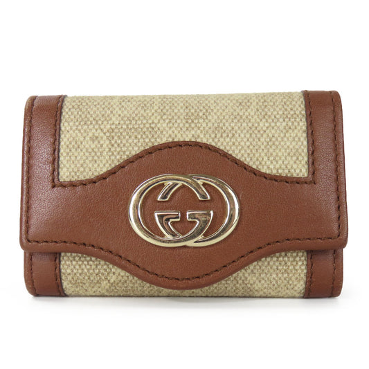 GUCCI Key case Key holder  282432 GG canvas beige Interlocking
