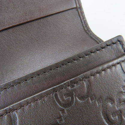 GUCCI Card Case 212097 Sima leather Dark brown