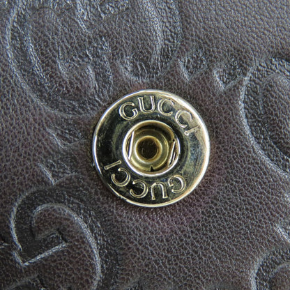 GUCCI Card Case 212097 Sima leather Dark brown