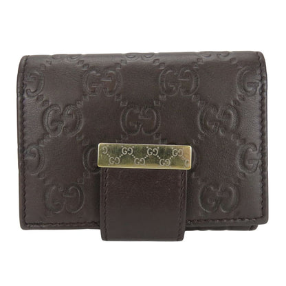 GUCCI Card Case 212097 Sima leather Dark brown