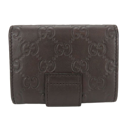 GUCCI Card Case 212097 Sima leather Dark brown