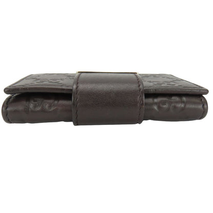 GUCCI Card Case 212097 Sima leather Dark brown