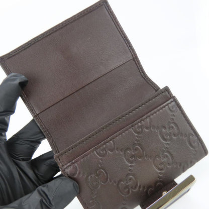 GUCCI Card Case 212097 Sima leather Dark brown
