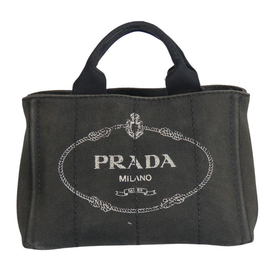 PRADA Handbag canvas black Canapa