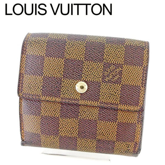 LOUIS VUITTON Bifold Wallet N61654 Brown beige gold Portefeuille Elise
