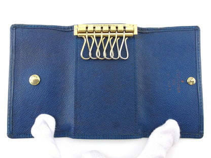 LOUIS VUITTON Key case Key holder M63815 Blue gold Multicles6