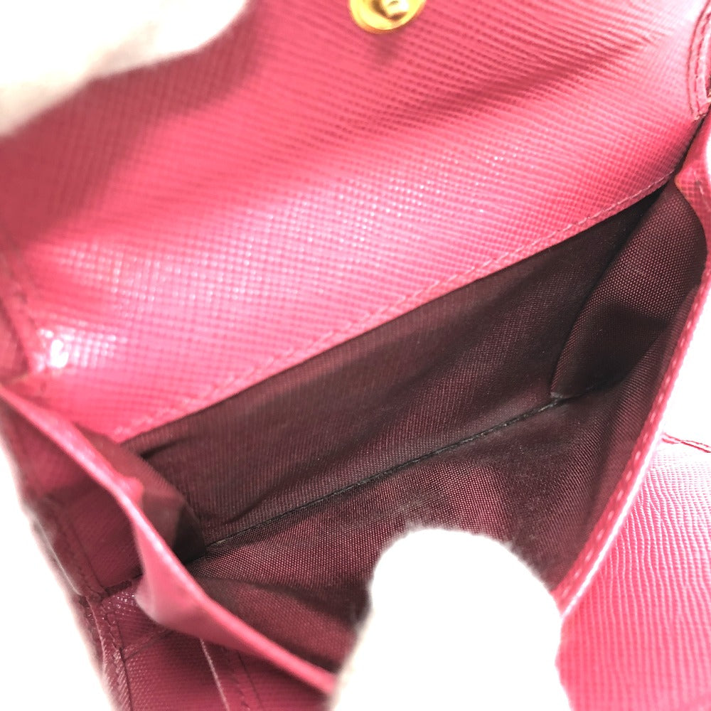 PRADA Trifold wallet 1MH840 saffiano leather pink logo ribbon