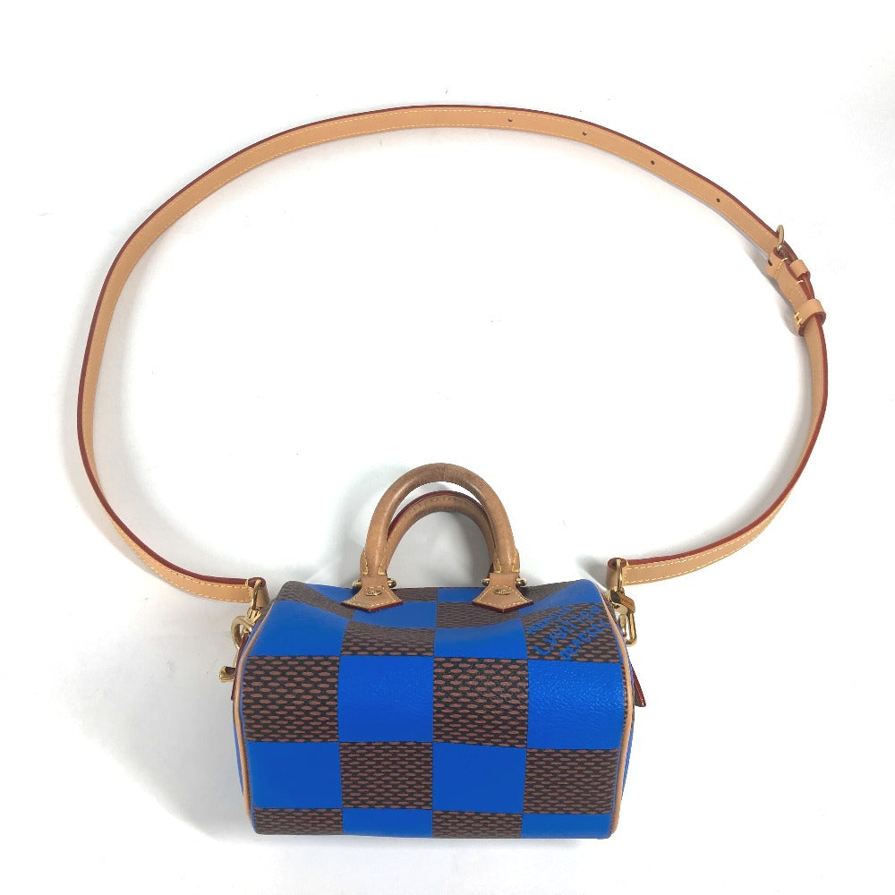 LOUIS VUITTON Handbag N40595 Damier canvas blue Damier Pop Speedy bandouliere 18 Women Used Authentic