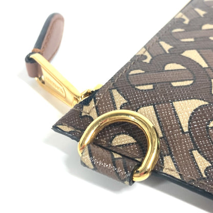 BURBERRY Pouch leather Brown TB logo