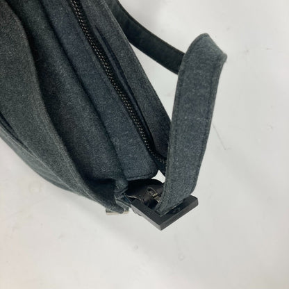FENDI Shoulder Bag Jersey gray Mamma Bucket logo Women Used Authentic