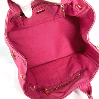 PRADA Tote Bag canvas pink Canapa logo