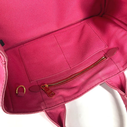 PRADA Tote Bag canvas pink Canapa logo