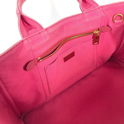 PRADA Tote Bag canvas pink Canapa logo